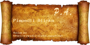 Pimpedli Alinka névjegykártya